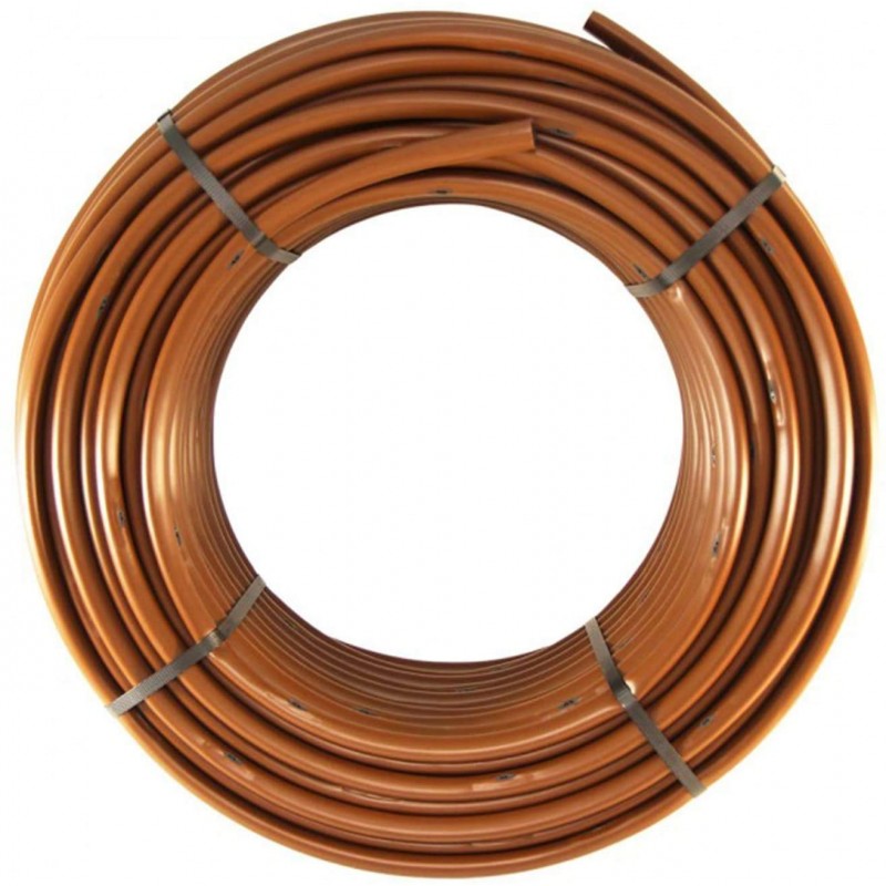 Tuberia riego por goteo 16mm con Goteros Autocompensantes cada 33 cm, 25 metros, marrón Tuberia riego por goteo 16mm con Goteros Autocompensantes cada 33 cm, 25 metros, marrón