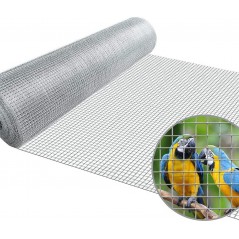 Tela metálica galvanizada anti-torção, 1 x 25 m, quadrados de 13 mm para cercas, fazendas e animais