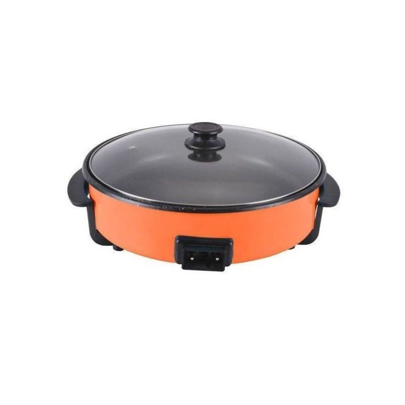 Panela elétrica para paella 36x7 cm | Panela elétrica antiaderente para pizza 1500W | Caçarola multiuso | Panela elétrica multif