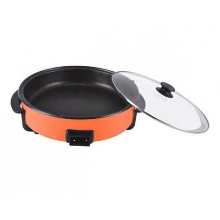 Poêle à paella électrique 36 x 7 cm | Poêle à pizza électrique antiadhésive 1500 W | Casserole multifonction | Poêle électrique
