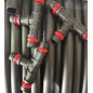 50 x 16mm drip irrigation tee with safety ring. Union for drip tube diameter 16 mm, black 50 x 16mm drip irrigation tee with safety ring. Union for drip tube diameter 16 mm, black