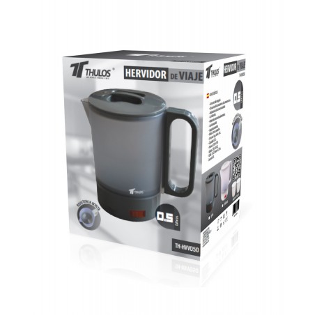 Hervidor Eléctrico Portátil, Capacidad 0.5 Litros, Potencia 420W, Incluye 2 Tazas Pequeñas