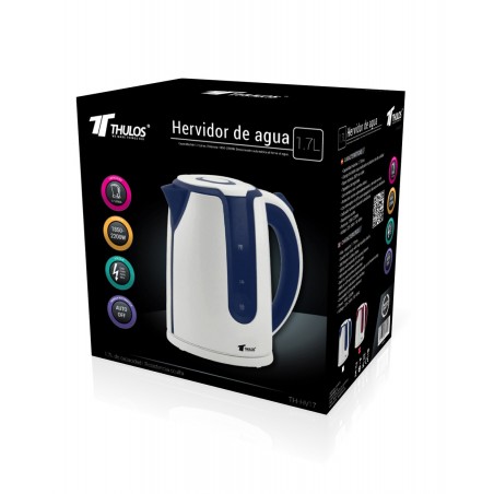 Hervidor Eléctrico 1.7 Litros, Potencia 2200W, Protección Contra Sobrecalentamiento y Ebullición en Seco