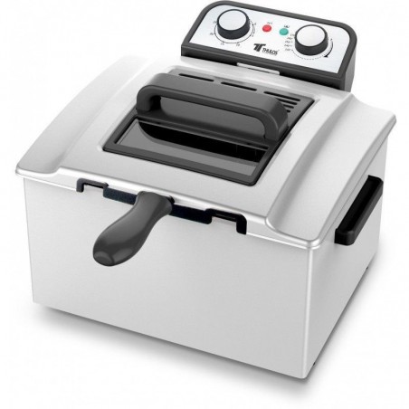 Thulos TH-FR5L Deep Fryer - 5 Liters - Cold Zone - 3 Baskets Included - 3000 W, Stainless Steel, Stainless Steel