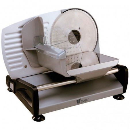 Elektrischer Allesschneider, Schinkenschneider mit Sicherheitsschalter, Edelstahl, Dickeneinstellung 0-15 mm, 150 W