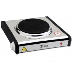 Electric hob with 1 stainless steel burner, Cooking hob for student accommodation or camping, 28x27 cm