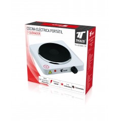 Piastra di cottura elettrica 1 fuoco 1000W, piastra da cucina per studenti o campeggio, 24x22 cm