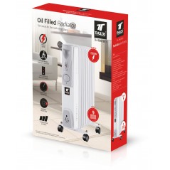 Radiateur à Bain d'Huile 2000W Chauffage électrique 9 éléments Thulos. Thermostat réglable