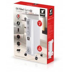 Radiatore a Olio 2000W Riscaldamento Elettrico9 Elementi. Termostato Regolabile, Basso consumo