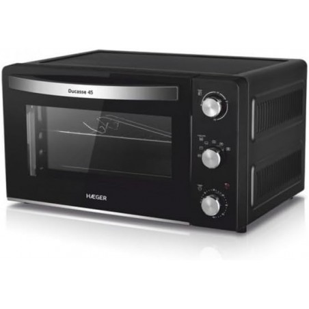 Horno eléctrico de sobremesa Haeger 45 litros 2000W, termostato regulable, temporizador 60 minutos, antiadherente