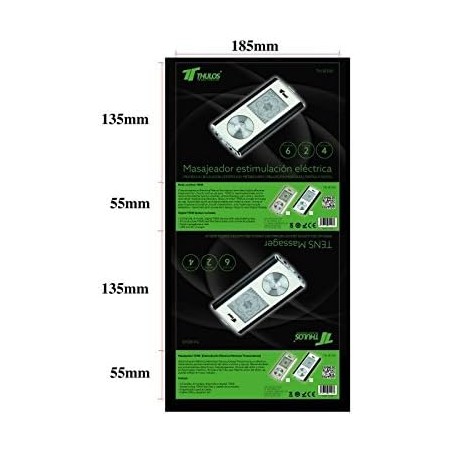 Tens electrostimulation massager with 4 electrodes and 6 programs