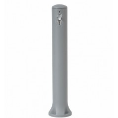 Moderner Gartenbrunnen Rondo grau. Höhe 90 cm, Durchmesser 12 cm. Enthält einen Anschluss für Gartenschläuche