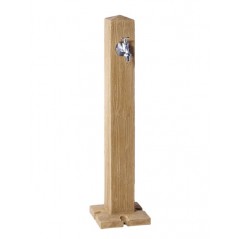 Woody Claro garden fountain, imitation natural wood with tap, 100 cm