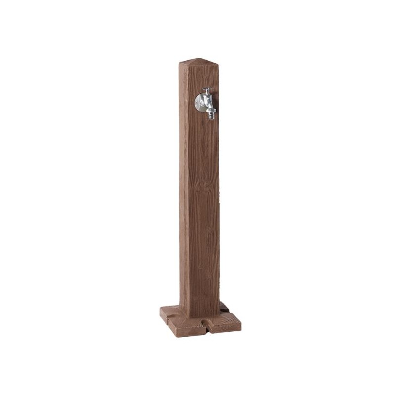 Fuente de jardin Graf Woody, imitación madera oscura con grifo, 100 cm