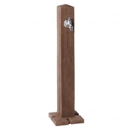 Graf Woody garden fountain, dark wood effect with tap, 100 cm