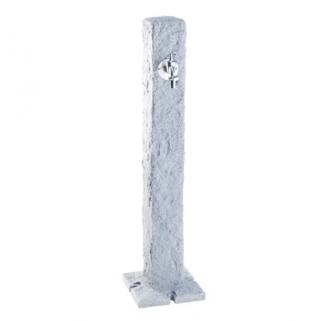 Fontaine de jardin imitation granit clair + robinet, 100 cm