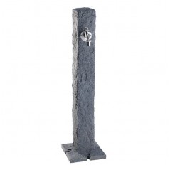 Dark granite imitation stone garden fountain + Faucet, 100 cm