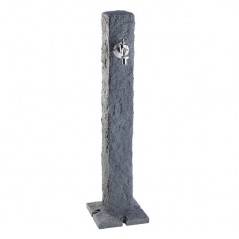 Fuente de jardin granito oscuro imitación piedra + Grifo, 100 cm
