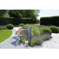Fontaine de jardin en granit foncé imitation pierre + Robinet, 100 cm