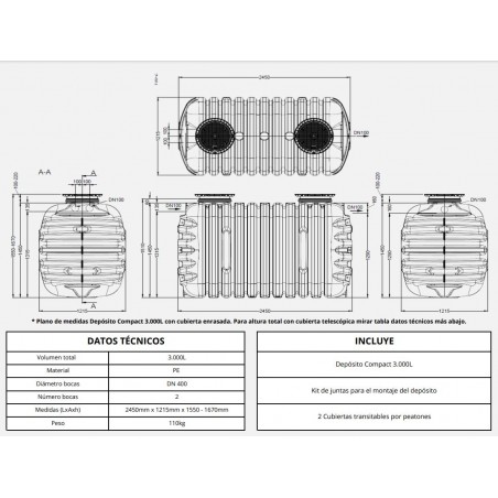 Fosse septique souterraine 3000 litres