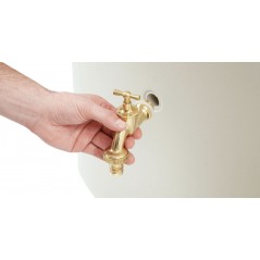 Serbatoio per Acqua Piovana Elegance Graf, Recuperatore d'acqua Piovana da 400 litri, 60x60x180 cm, beige