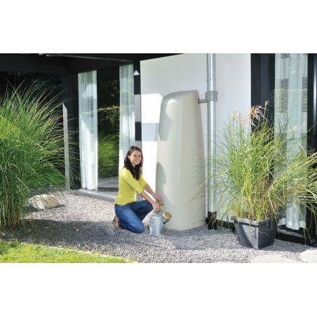 Elegance 400-Liter-Regenwassertank | Dekorativer Tank 60x60x180 cm Beige | Regenwasserspeicher
