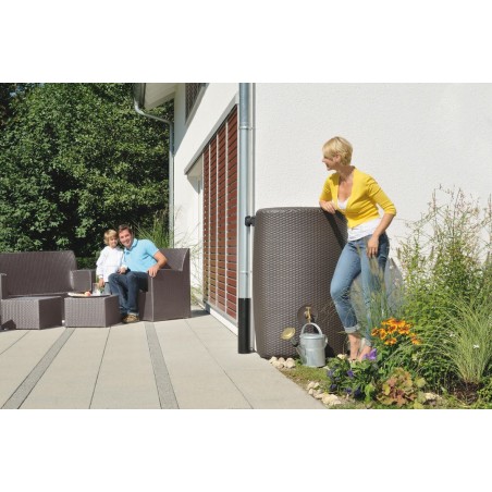 Sunda Graf Regenwassertank. Dekorativer Regenwassertank, 300 Liter, 40 x 80 x 118 cm, braun