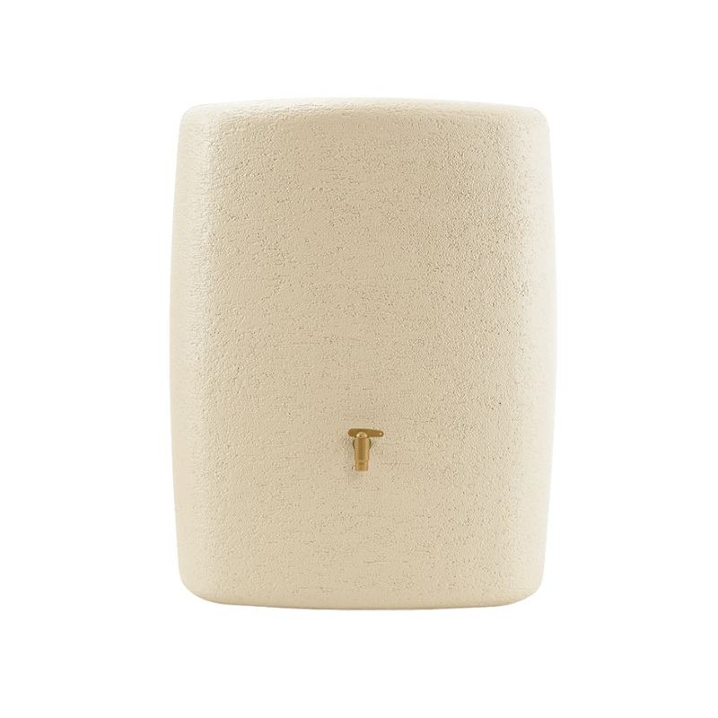 Terra Regenwassertank, 275 Liter | Dekorativer Tank, 40 x 80 x 105 cm, Beige | Regenwasserspeicher