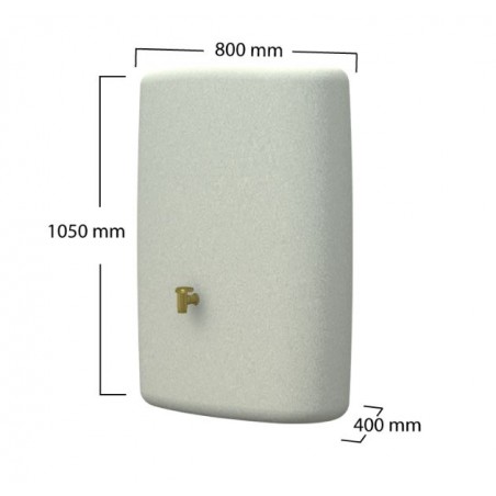 Serbatoio per acqua piovana Terra Graf. Serbatoio decorativo, 275 litri, 40 x 80 x 105 cm, beige