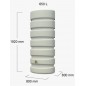 Rainwater Tank 650 liters, 60x80x191 cm | Beige Decorative Water Tank | Outdoor Water Tank