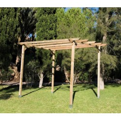 Holzpergola für Garten und Veranda 360x360x360 cm | Dekorative Außenkonstruktion für Schatten und Entspannung