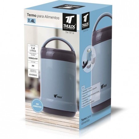 Thermos alimentaire Thulos de 1,4 litre. Maintient la température jusqu'à 6 heures.