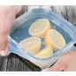 Pack of 6 Reusable Stretch Silicone Lids | Square Lids Adaptable for Containers, Pots and Food