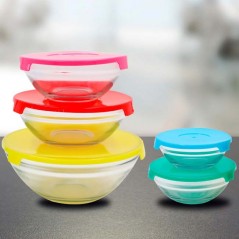 Set of 5 glass containers with 5 Thulos lids.