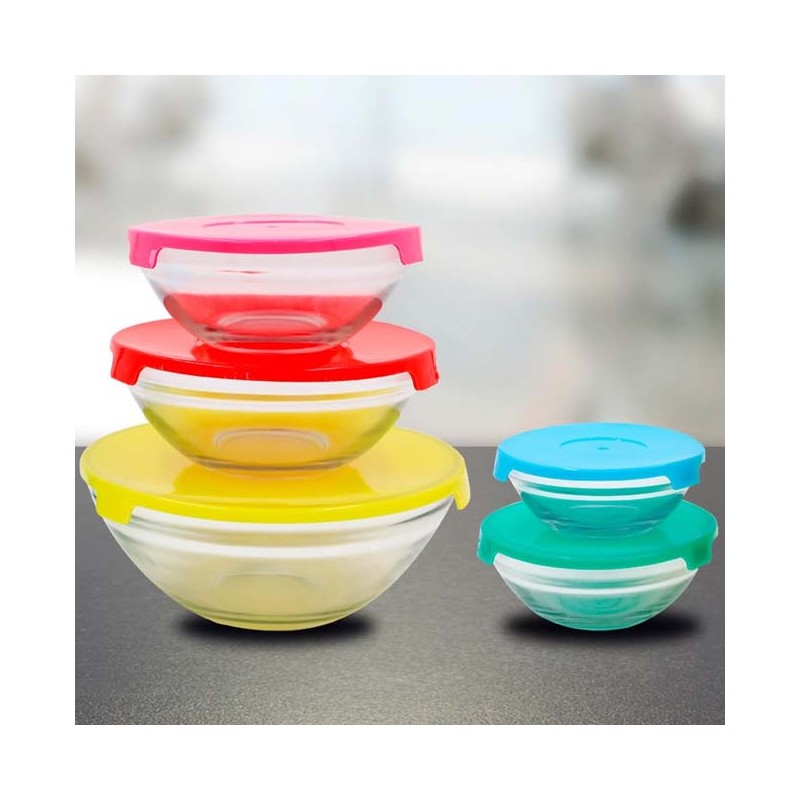 Ensemble de 5 récipients en verre avec couvercles | Boîtes de conservation pour la cuisine avec couvercles en plastique | Compat Ensemble de 5 récipients en verre avec couvercles | Boîtes de conservation pour la cuisine avec couvercles en plastique | Compat