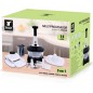 Robot culinaire manuel 5 en 1 | Hachoir, fouet, passoire, presse-agrumes et mandoline avec 5 lames Robot culinaire manuel 5 en 1 | Hachoir, fouet, passoire, presse-agrumes et mandoline avec 5 lames