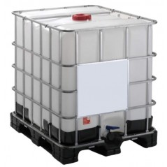 Serbatoio Graf IBC Natural da 1000 litri su pallet. Trasporto liquidi. Misure: 120 x 100 x 117 cm.