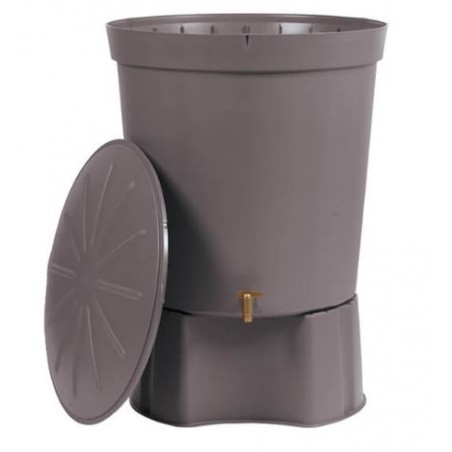 Wassertank aus Polypropylen 300 L. Regenwasserspeicher 82x86 cm, mit Stützbock 53 x 33 cm, grau