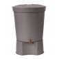 Serbatoio d'acqua in polipropilene da 300 L. Recuperatore d'acqua 82x86 cm, con base di supporto 53 x 33 cm, grigio Serbatoio d'acqua in polipropilene da 300 L. Recuperatore d'acqua 82x86 cm, con base di supporto 53 x 33 cm, grigio