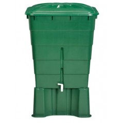 Réservoir d'eau en polypropylène 300 L. Recuperateur d Eau 66x80x92 cm, avec socle de support 60x60x33 cm, vert