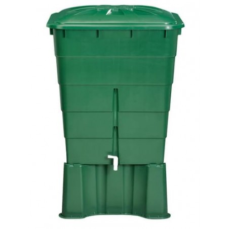 Réservoir d'eau en polypropylène 300 L. Recuperateur d Eau 66x80x92 cm, avec socle de support 60x60x33 cm, vert