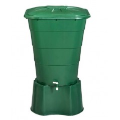 Réservoir d'eau en polypropylène 200 L. Recuperateur d Eau 70x70x80 cm, avec socle de support 60x60x33 cm, vert