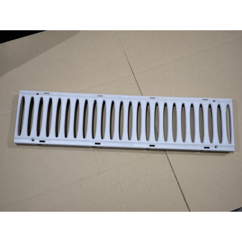 Rejilla De Suelo Transitable 50x13 Cm – Ventilación Para Baños Y Cocinas, Gris, Polipropileno UV