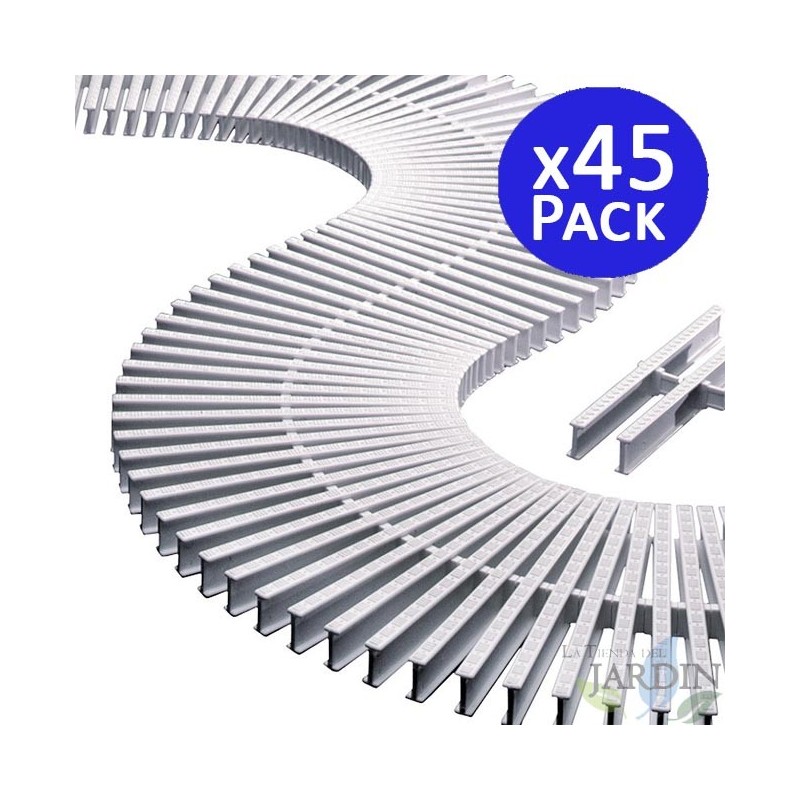 Module de 45 grilles pour courbes, Mesures 1 mètre, hauteur 22 mm, largeur 195 mm