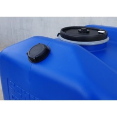 Depósito Agua Potable cuadrado 600 litros Schütz, 74x74x135 cm, recomendado para uso exterior, azul