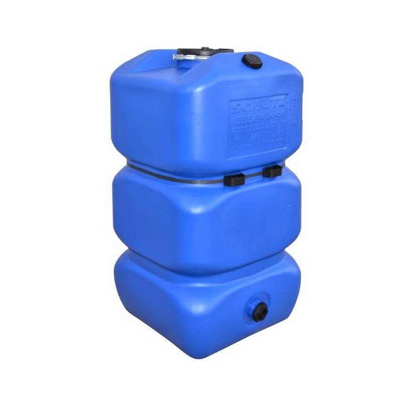 Depósito Agua Potable cuadrado 600 litros Schütz, 74x74x135 cm, recomendado para uso exterior, azul
