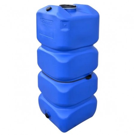 Depósito Agua Potable cuadrado 750 litros Schütz, 74x74x166 cm, recomendado para uso exterior, azul