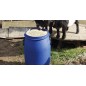 Fut Bidon Alimentaire 30 litres, Ouverture Totale, Baril polyéthylène alimentaire bleu, 60 x 98 cm