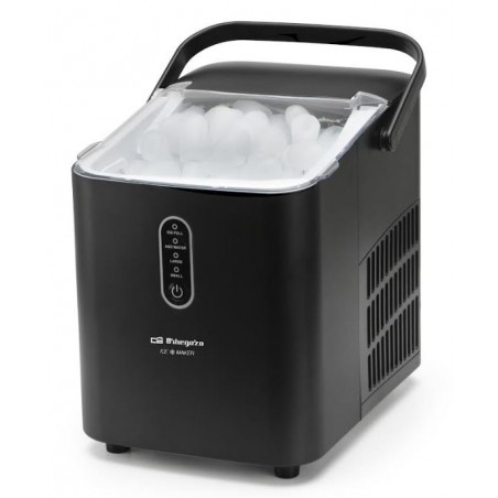 Máquina para Hacer Hielo Portátil y Autolimpiante con Mango, 8 Cubitos Hielo Tipo Balas/6-8 Minutos, 12Kg/24h