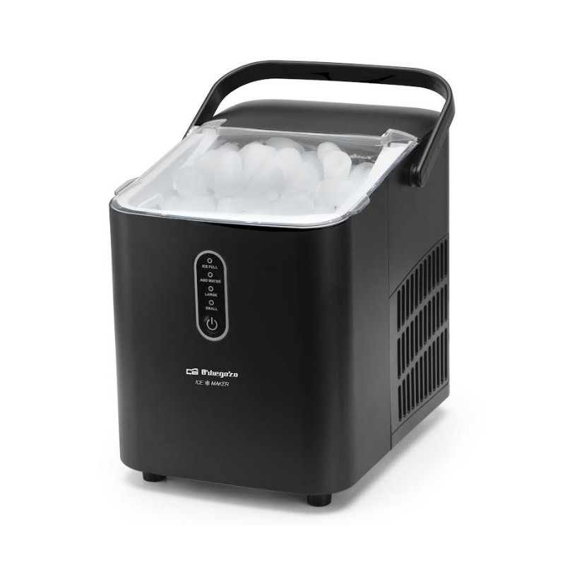 Máquina para Hacer Hielo Portátil y Autolimpiante con Mango, 8 Cubitos Hielo Tipo Balas/6-8 Minutos, 12Kg/24h